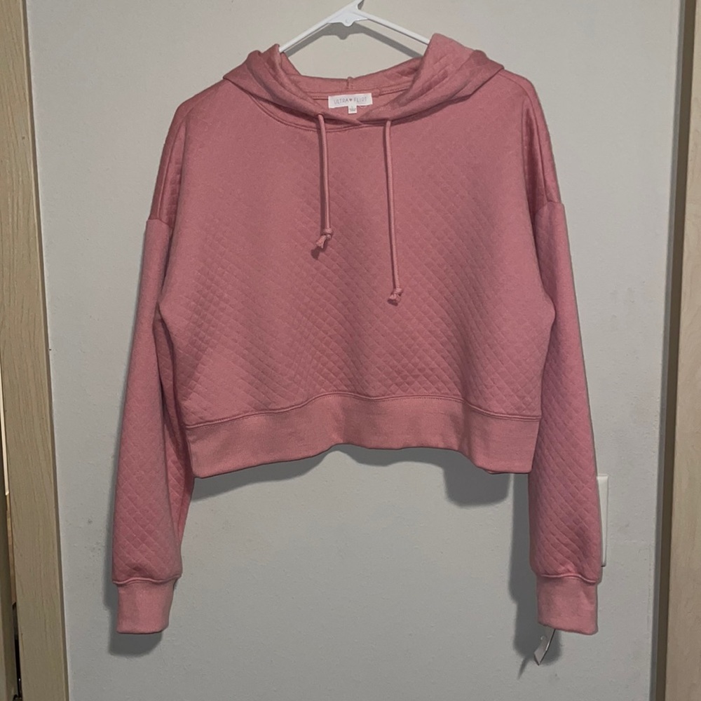 Pink cropped hoodie